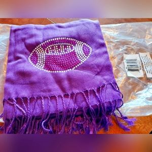 New neck scarf with football emblem in gems.